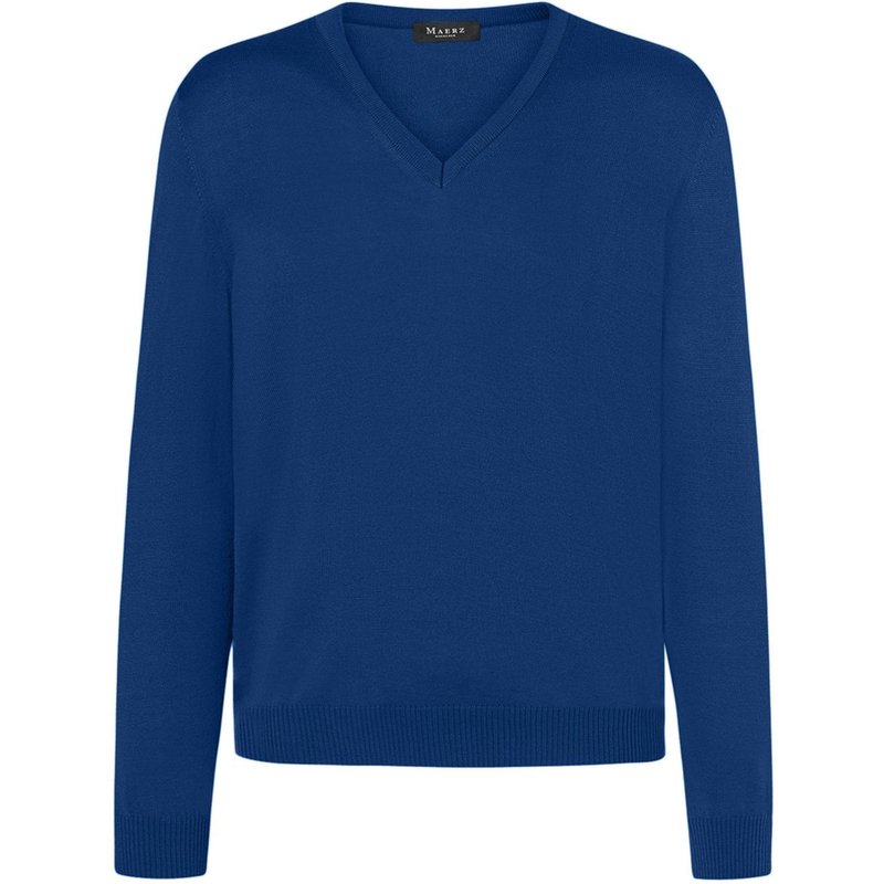 Maerz Pullover aus Schurwolle mit V-Ausschnitt