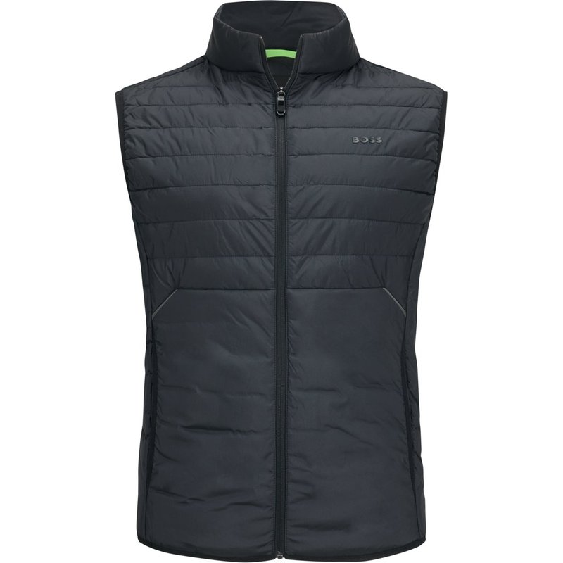 BOSS GREEN Steppweste mit Label-Schriftzug