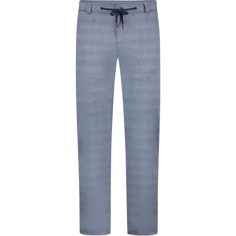 Bugatti Stretch-Chino mit Tunnelzug und Glencheck-Muster