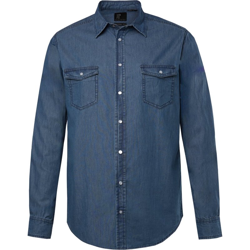 JP1880 Leichtes Denim-Hemd mit Brusttaschen