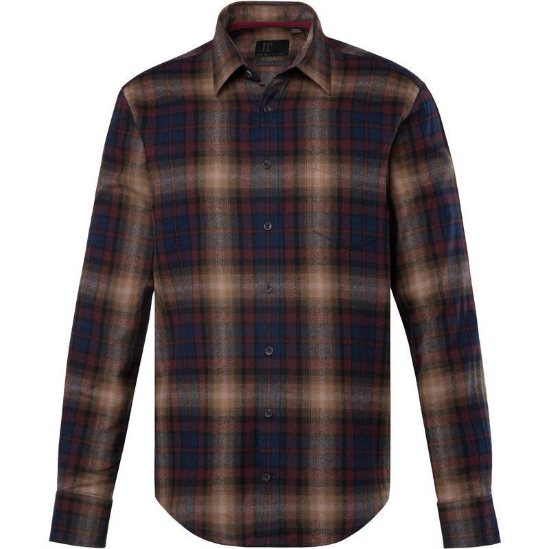 JP1880 Flanellhemd mit Karo-Muster, Modern Fit