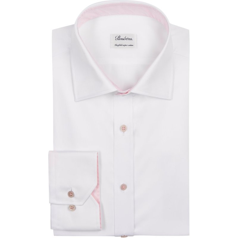 Stenströms Unifarbenes Twill-Hemd aus Baumwolle mit Ausputz