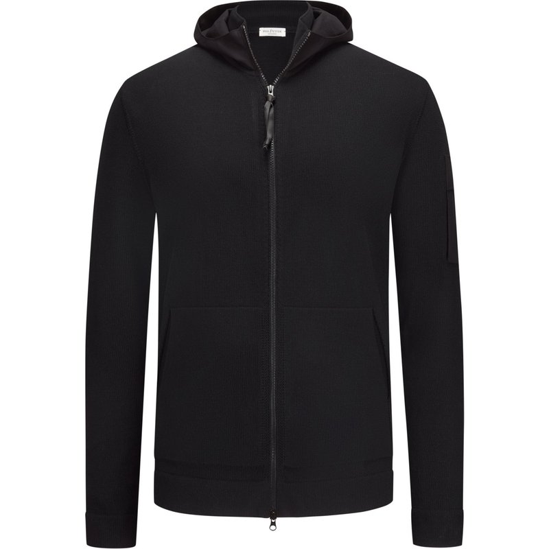 Phil Petter Strickjacke aus einem Baumwollgemisch mit Nylonkapuze