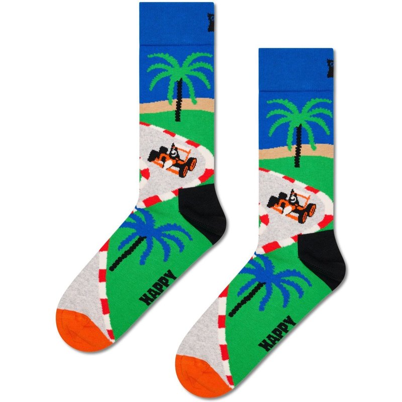 Happy Socks Socken mit Palmen und F1 Motiv