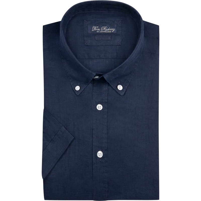 Tom Rusborg Kurzarmhemd aus Leinen mit Button-Down-Kragen