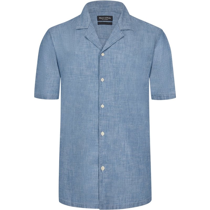 Marc O'Polo Leichtes Kurzarmhemd in Denim-Optik