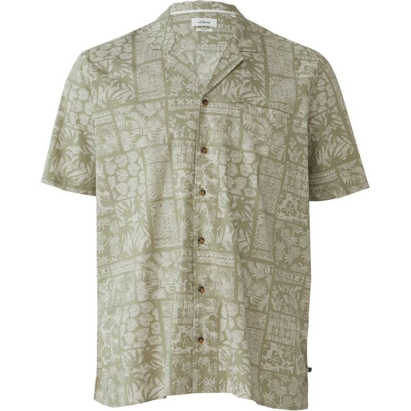 s.Oliver Leichtes Kurzarmhemd mit Viskose und floralem Print