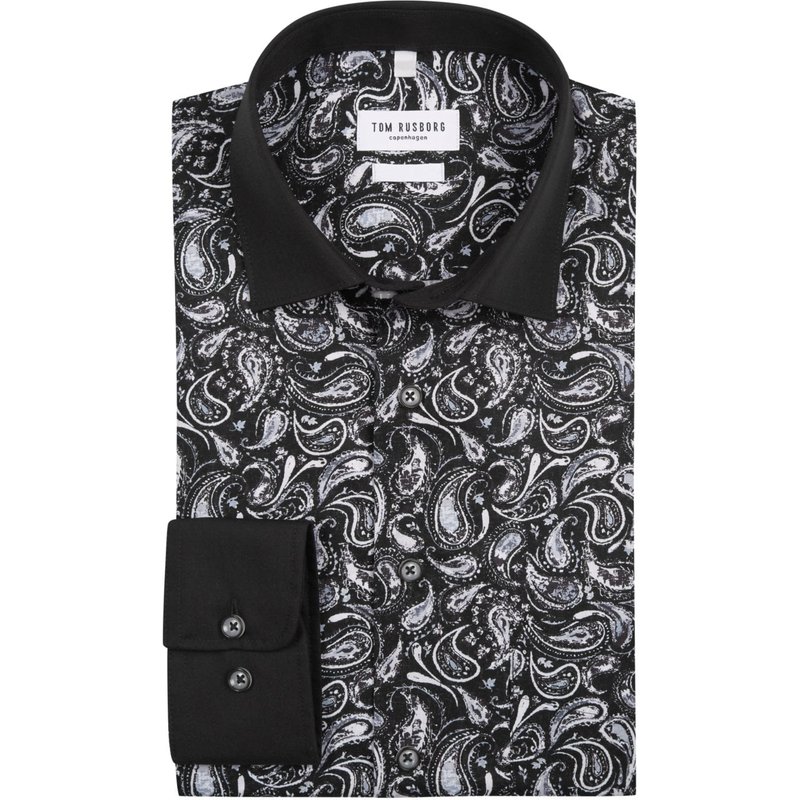 Tom Rusborg Bügelfreies Hemd aus Baumwolle mit Paisley-Muster