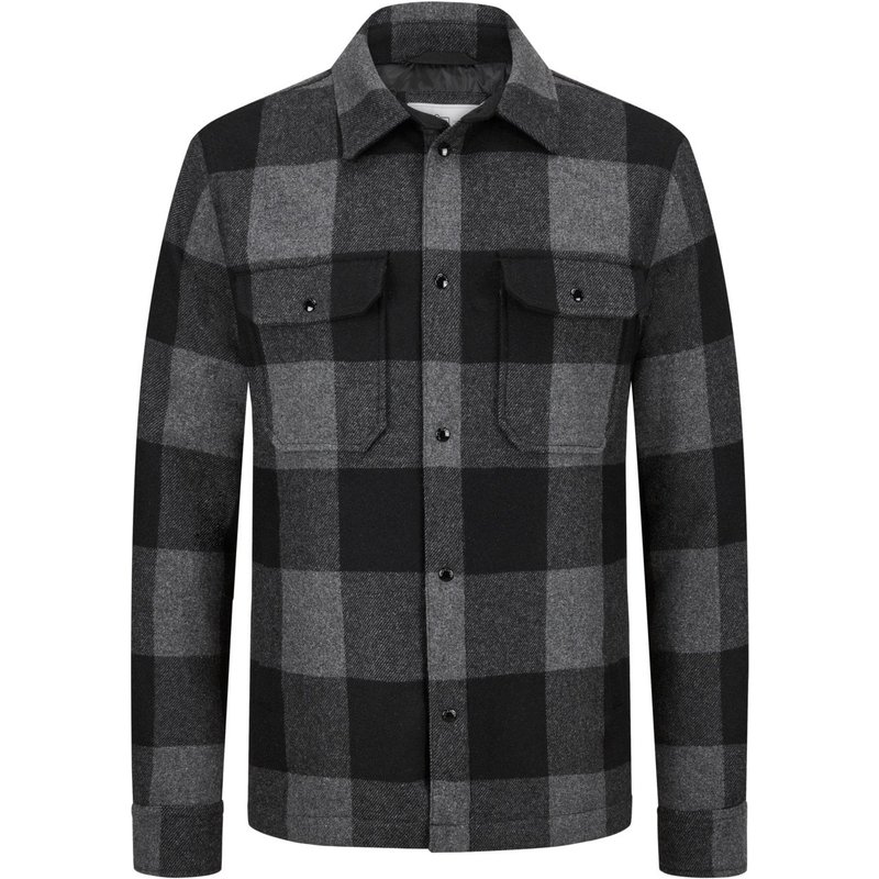 Woolrich Overshirt aus Wolle mit Karomuster und Daunenwattierung