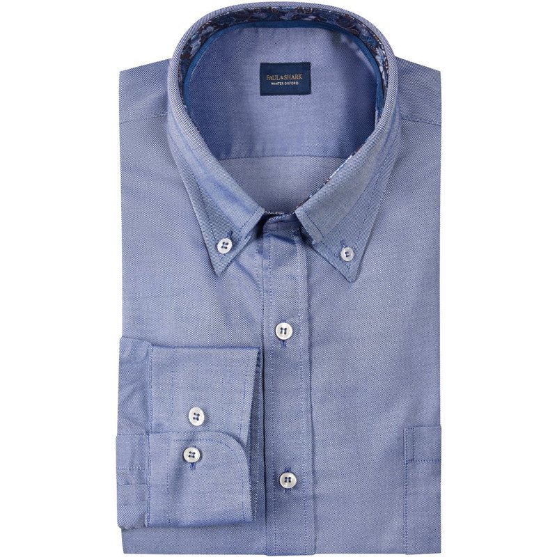 Paul & Shark Oxford-Hemd mit floralem Ausputz