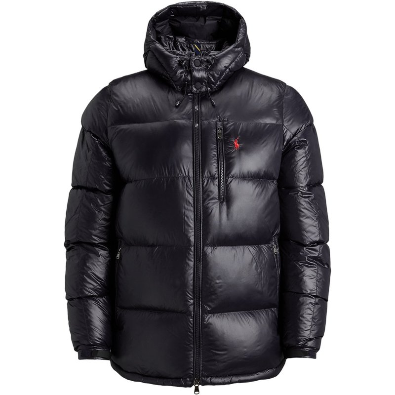 Polo Ralph Lauren Gesteppte Daunenjacke in Glanz-Optik mit abtrennbarer Kapuze