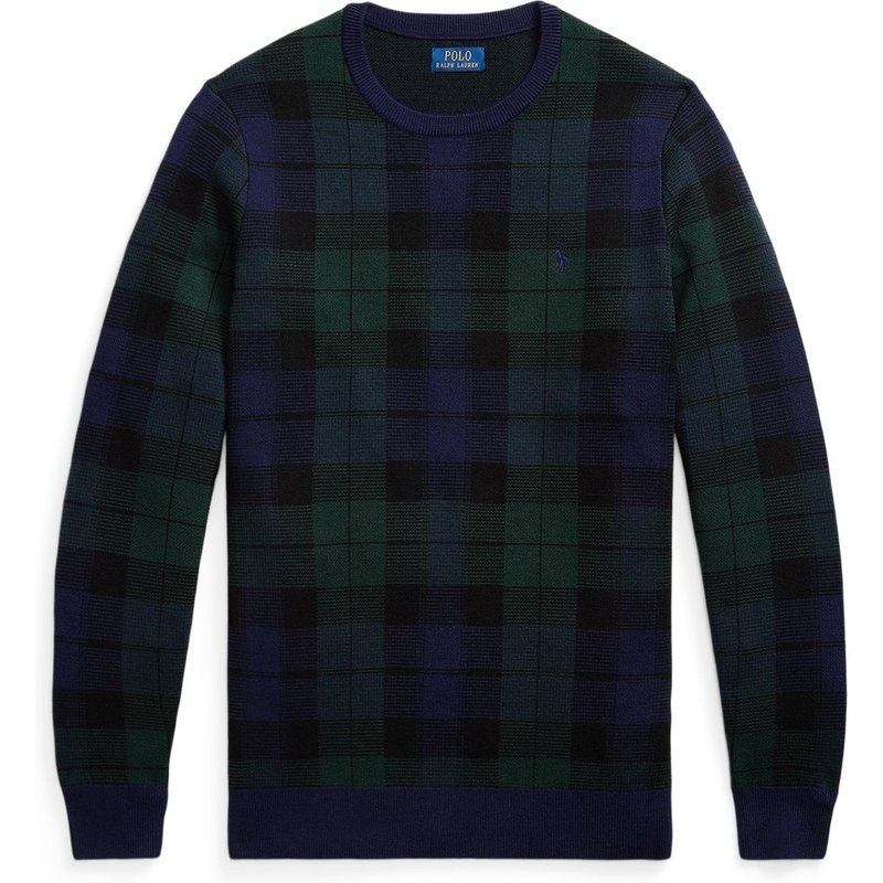 Polo Ralph Lauren Pullover aus waschbarer Merinowolle mit Blackwatch-Muster