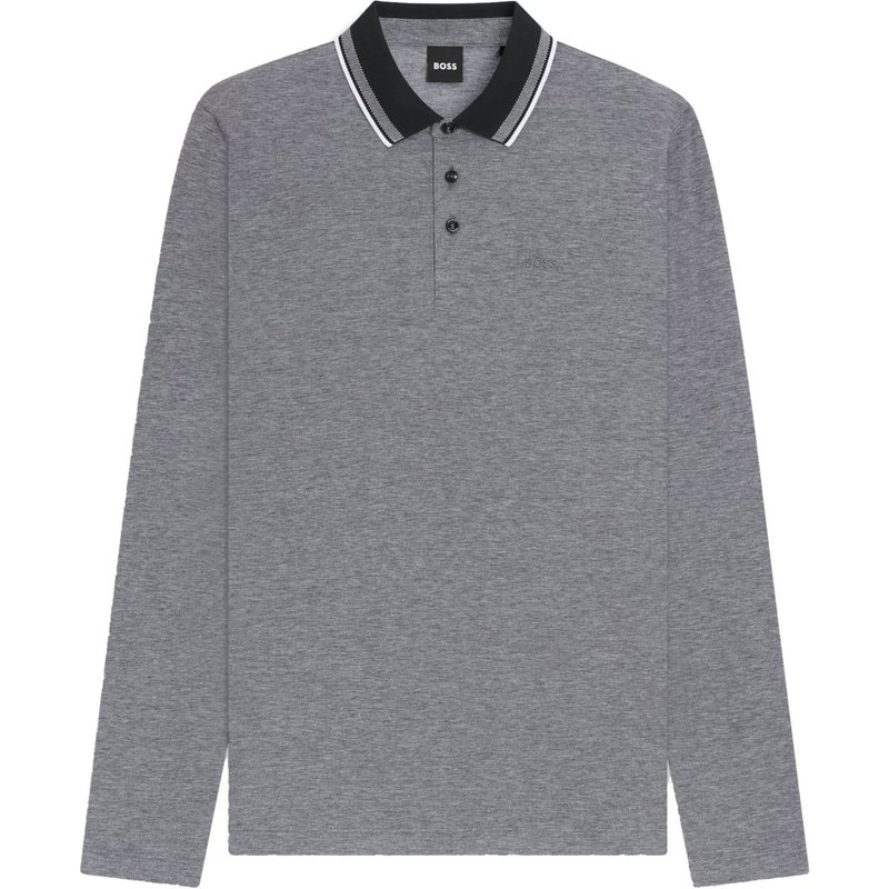 BOSS Langarm-Poloshirt aus einem Baumwoll-Piqué