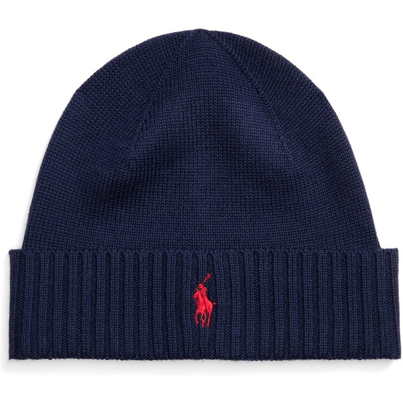 Polo Ralph Lauren Mütze in leicher Woll-Qualität mit Logo-Aufnäher