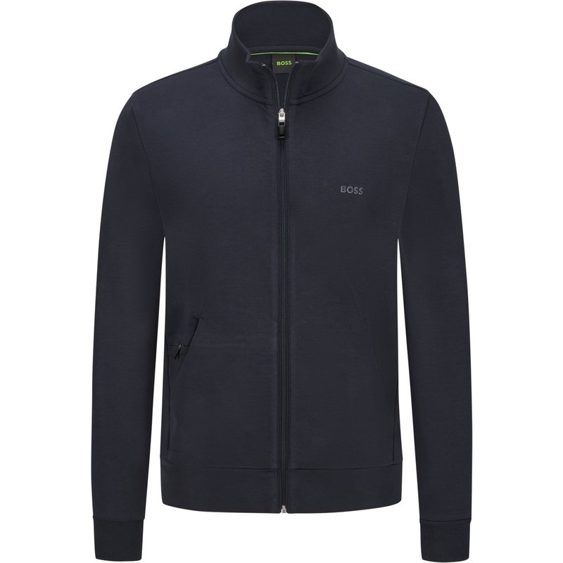 BOSS GREEN Sweatjacke mit Label-Schriftzug und Stretchanteil