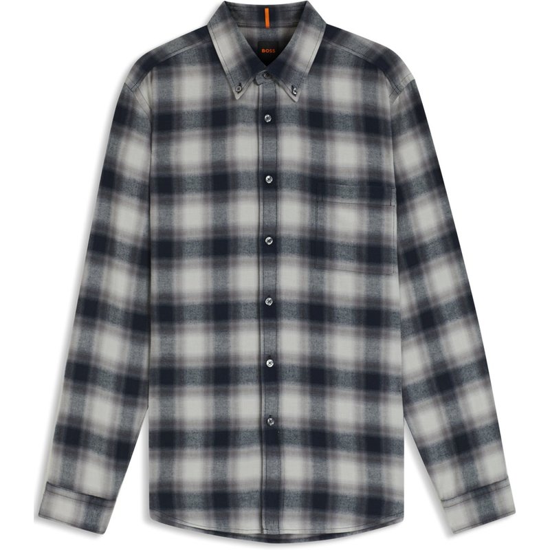 BOSS ORANGE Flanellhemd mit Check-Muster und Brusttasche, Regular Fit