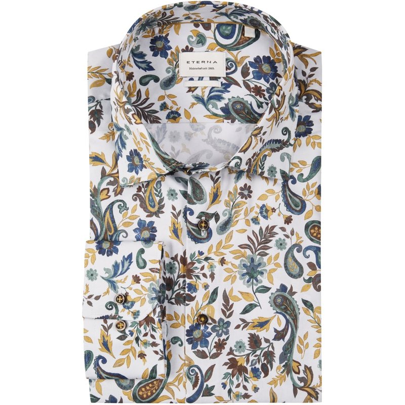 Eterna Bügelfreies Hemd mit floralem Paisley-Muster