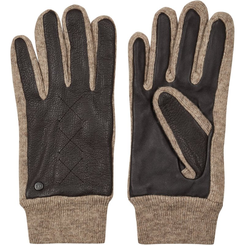 Pearlwood Lederhandschuhe mit Touch-Funktion und Strick-Partien