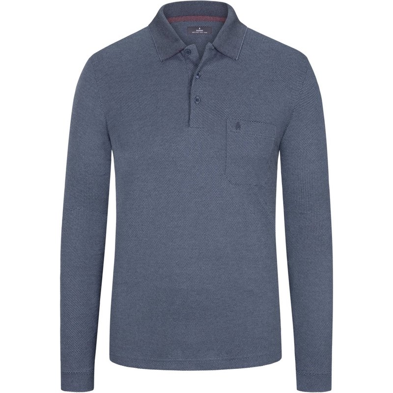 Ragman Pflegeleichtes Langarm-Poloshirt mit Pima-Baumwolle und Brusttasche