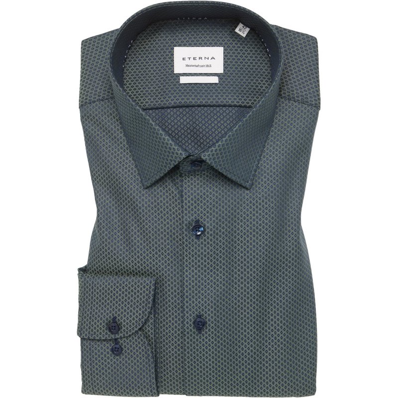 Eterna Hemd aus Baumwolle mit Rautenmuster, Modern Fit