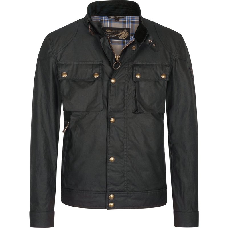 Belstaff Jacke Racemaster aus gewachster Baumwolle mit Tartanfutter