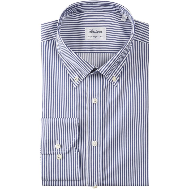 Stenströms Gestreiftes Twill-Hemd aus Twofold Super Cotton