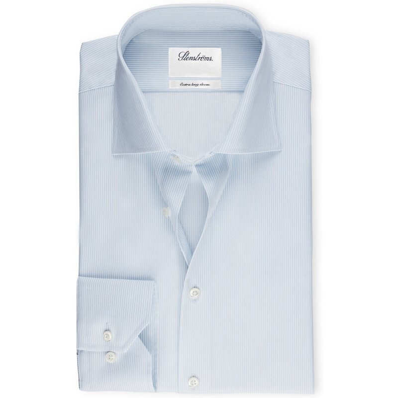 Stenströms Streifenhemd aus Twofold Super Cotton mit extralangem Arm, Regular Fit