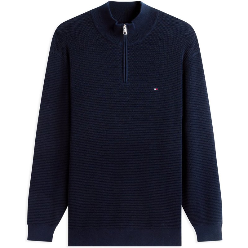 Tommy Hilfiger Strick-Troyer mit Struktur und Logo-Fähnchen