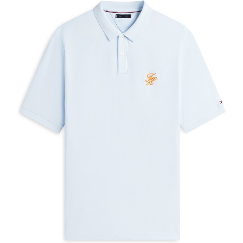 Tommy Hilfiger Unifarbenes Piquè-Poloshirt mit Monogramm-Stickerei