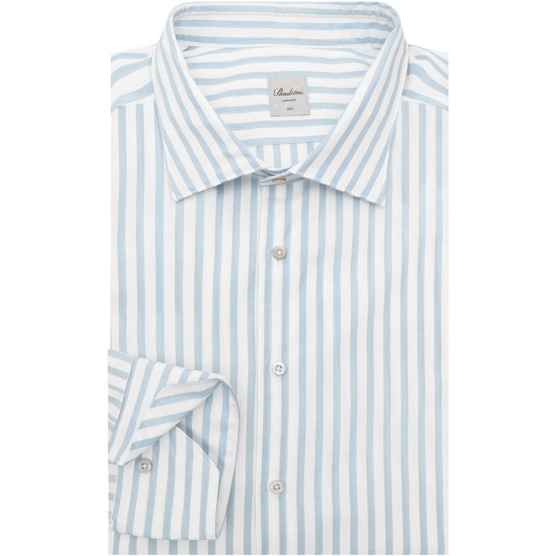 Stenströms Streifenhemd aus Twofold Super Cotton mit Kentkragen