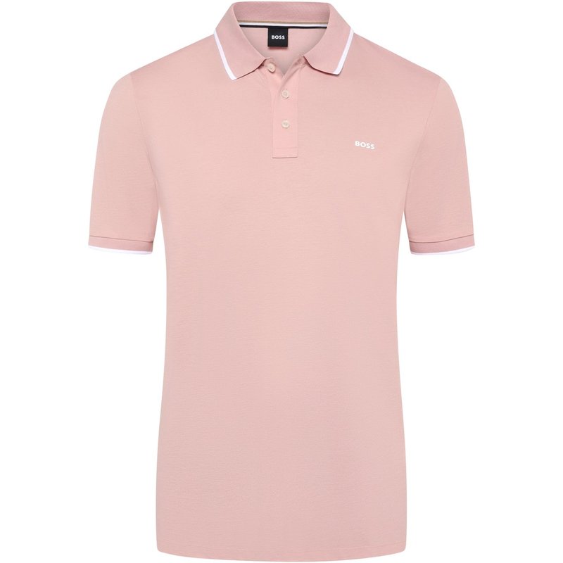 BOSS Piqué-Poloshirt aus Baumwolle mit Kontrastbündchen
