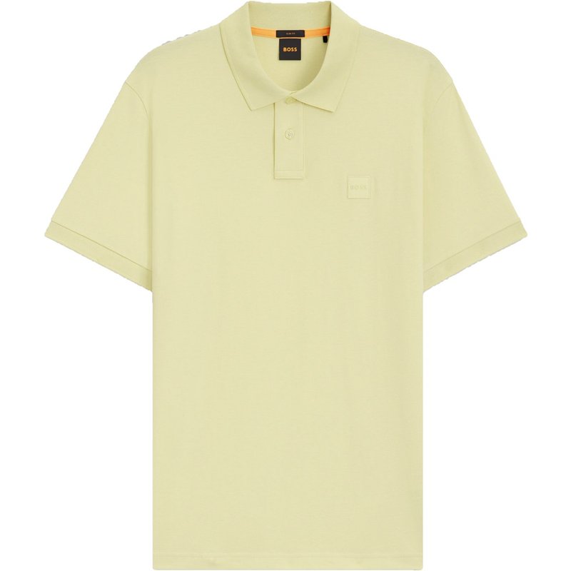 BOSS ORANGE Leichtes Piqué-Poloshirt mit Stretch und Logo-Emblem