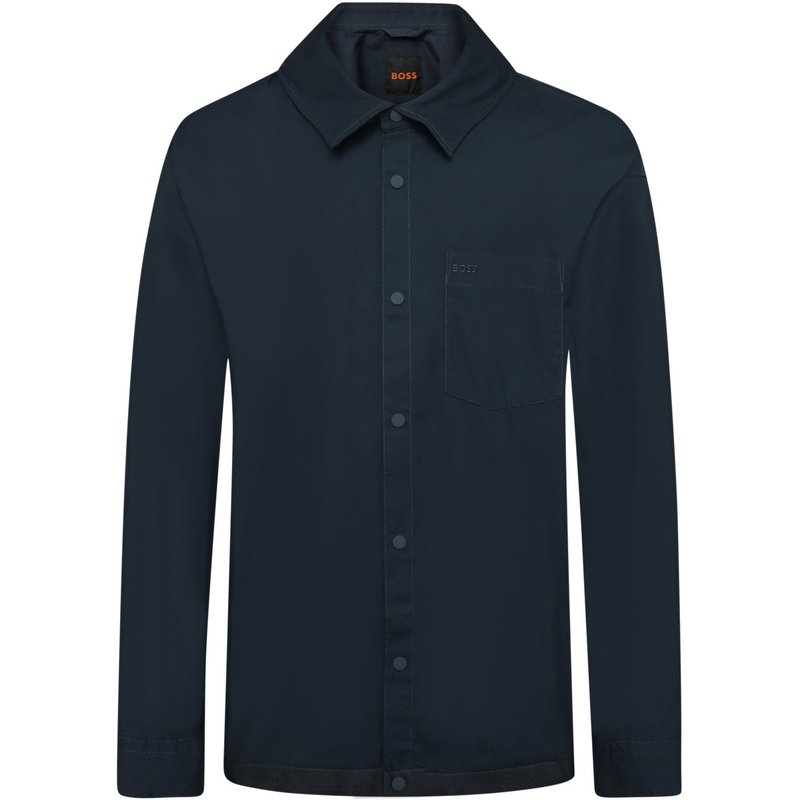 BOSS ORANGE Unifarbenes Overshirt aus einem Baumwollmix