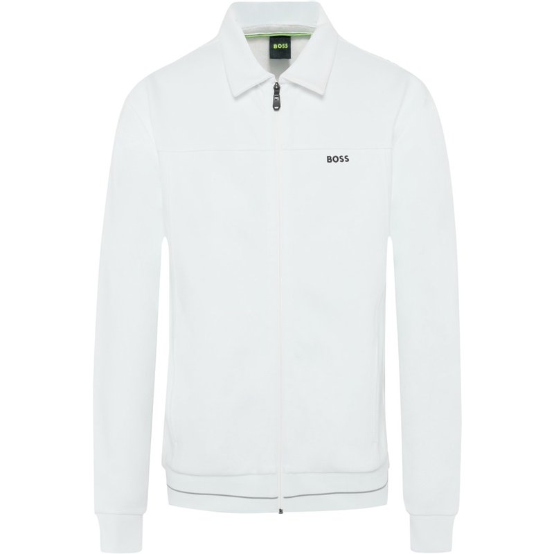 BOSS Sweatjacke in Overshirt-Look mit kleiner Logo-Stickerei