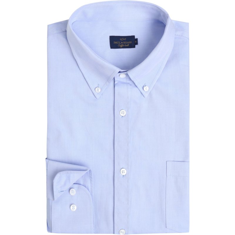 Paul & Shark Unifarbenes Hemd in Twill-Qualität mit Button-Down-Kragen