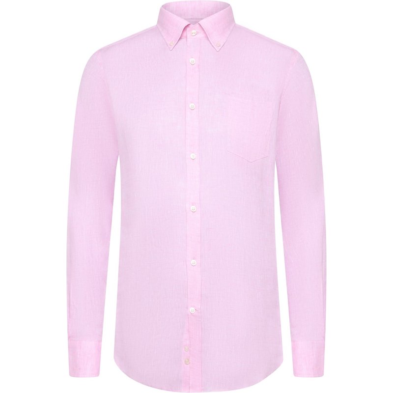 Paul & Shark Leichtes Leinenhemd mit Button-Down-Kragen
