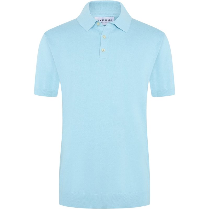 Tom Rusborg Unifarbenes Strick-Poloshirt aus Baumwolle