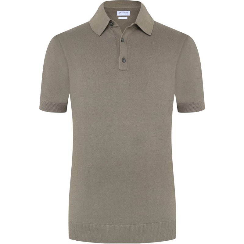 Tom Rusborg Unifarbenes Strick-Poloshirt aus Baumwolle
