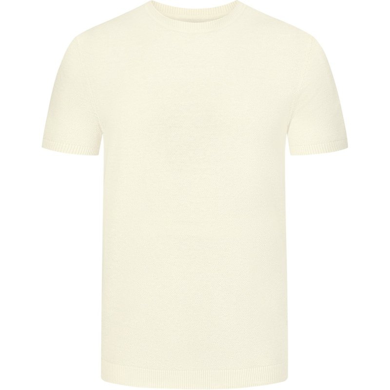 Tom Rusborg Strick-T-Shirt aus Baumwolle mit Rundhalsausschnitt