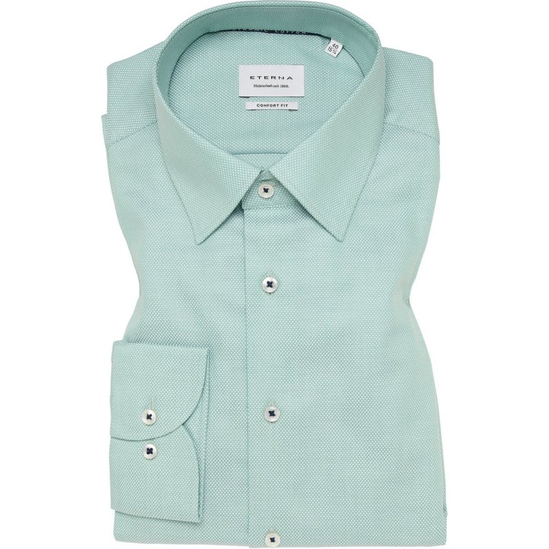 Eterna Extralanges Hemd aus Dynamic Cotton mit dezenter Struktur, Comfort Fit