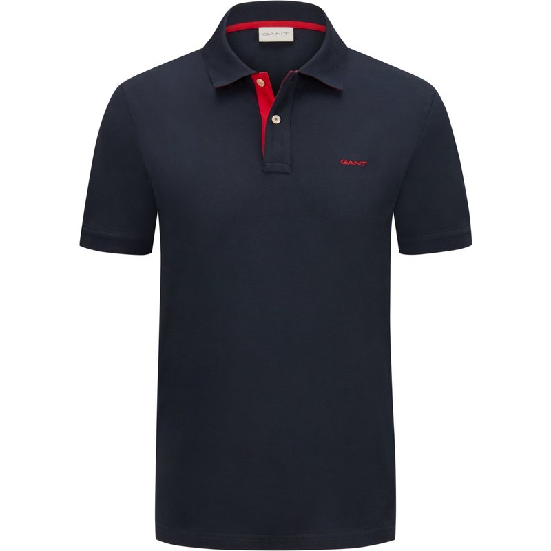 Gant Piqué-Poloshirt mit Kontrastakzenten und Stretch, Regular Fit