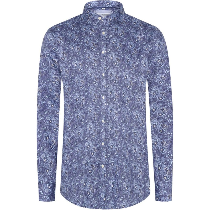 Tom Rusborg Leichtes Leinenhemd mit Paisley-Muster