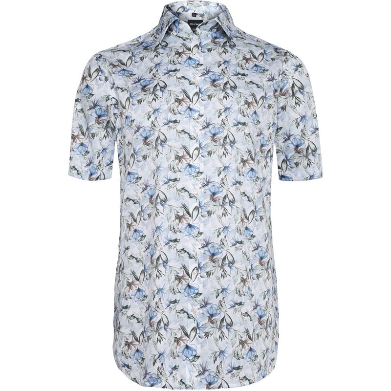 Eterna Kurzarmhemd mit floralem Print, Comfort Fit