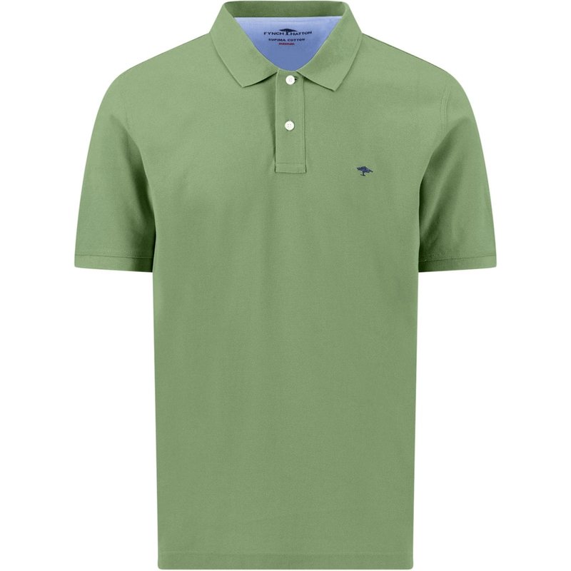 Fynch-Hatton Extralanges Poloshirt aus Baumwolle mit Logo-Stickerei