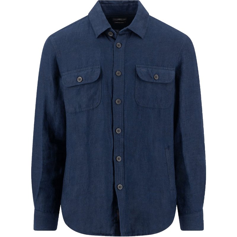Fynch-Hatton Extralanges Overshirt aus Leinen und Baumwolle mit Brusttaschen