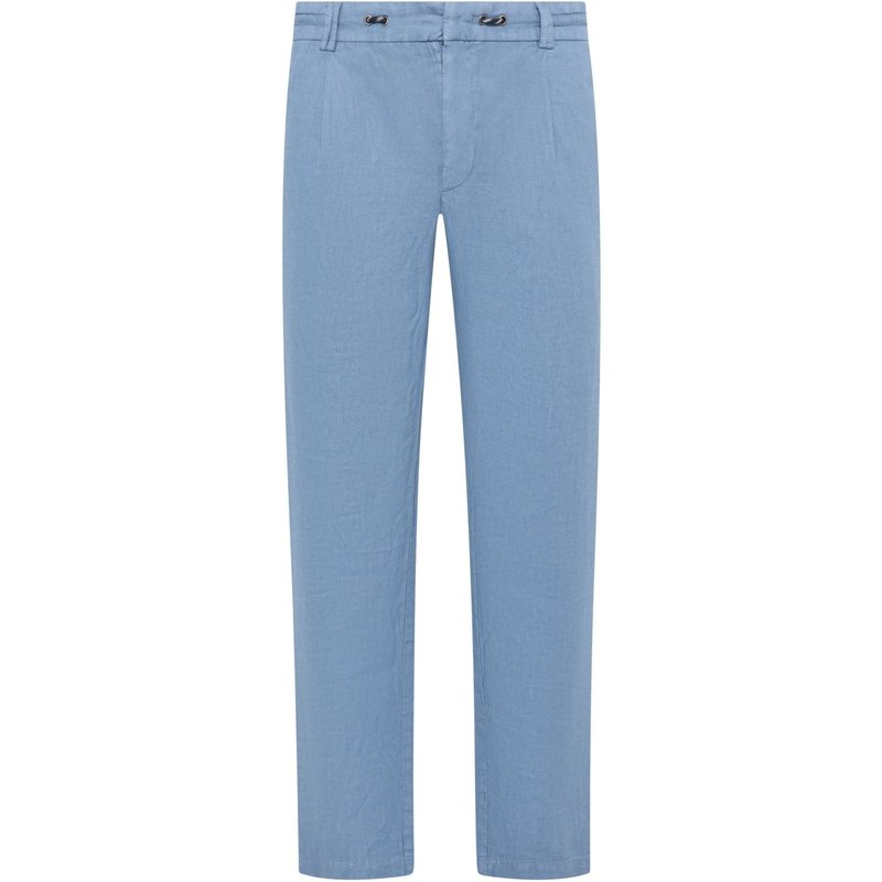Tom Rusborg Leichte Leinenhose mit Kordelzug und Bundfalte
