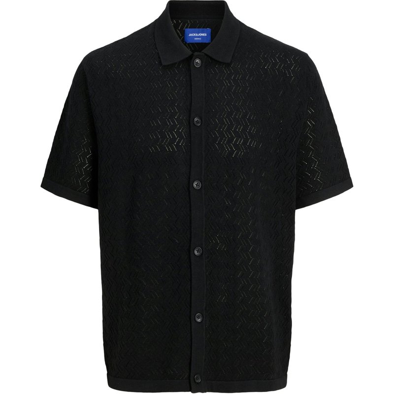 Jack & Jones Kurzärmliges Strickhemd aus einem Baumwoll-Mix