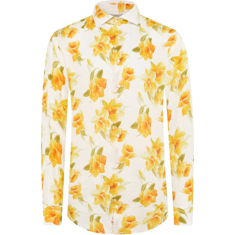 Stenströms Sommerliches Leinenhemd mit floralem Print