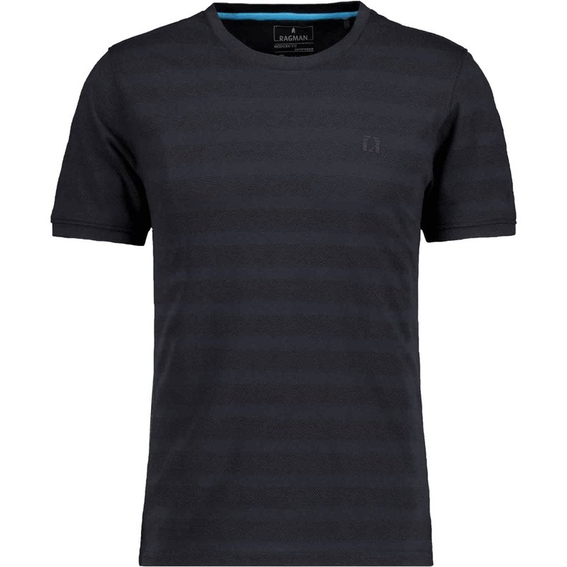 Ragman Schnelltrocknendes Performance-T-Shirt mit Streifenstruktur