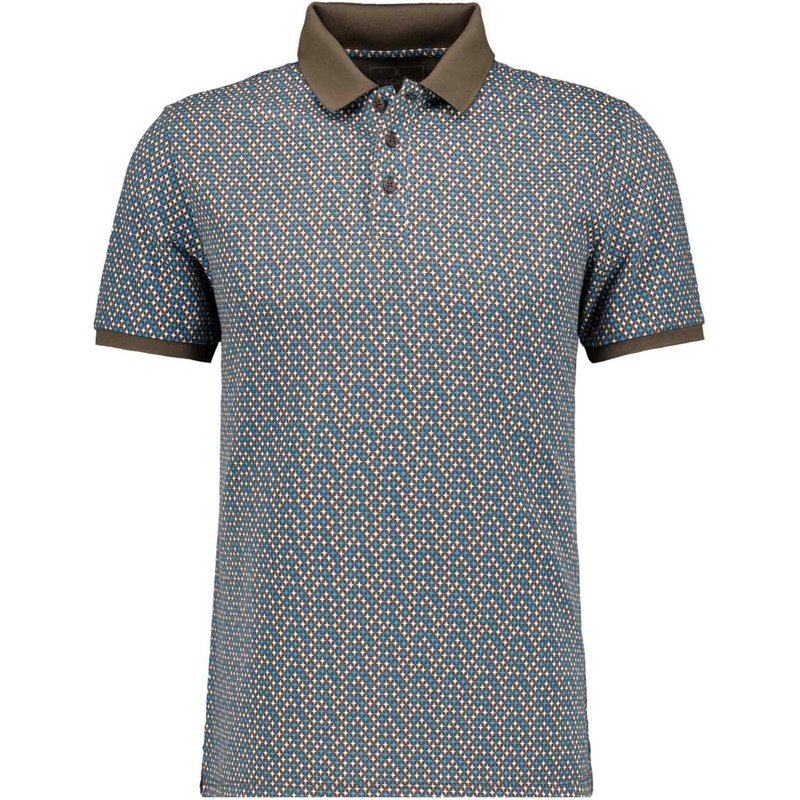 Ragman Extralanges Performance Poloshirt mit Star-Print
